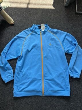 Vintage Y2K 2004 Air Jordan 20th Anniversary Full Zip Baby Blue Jacket Size 2XL